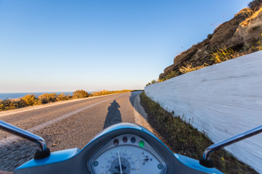 Exploring Santorini in winter